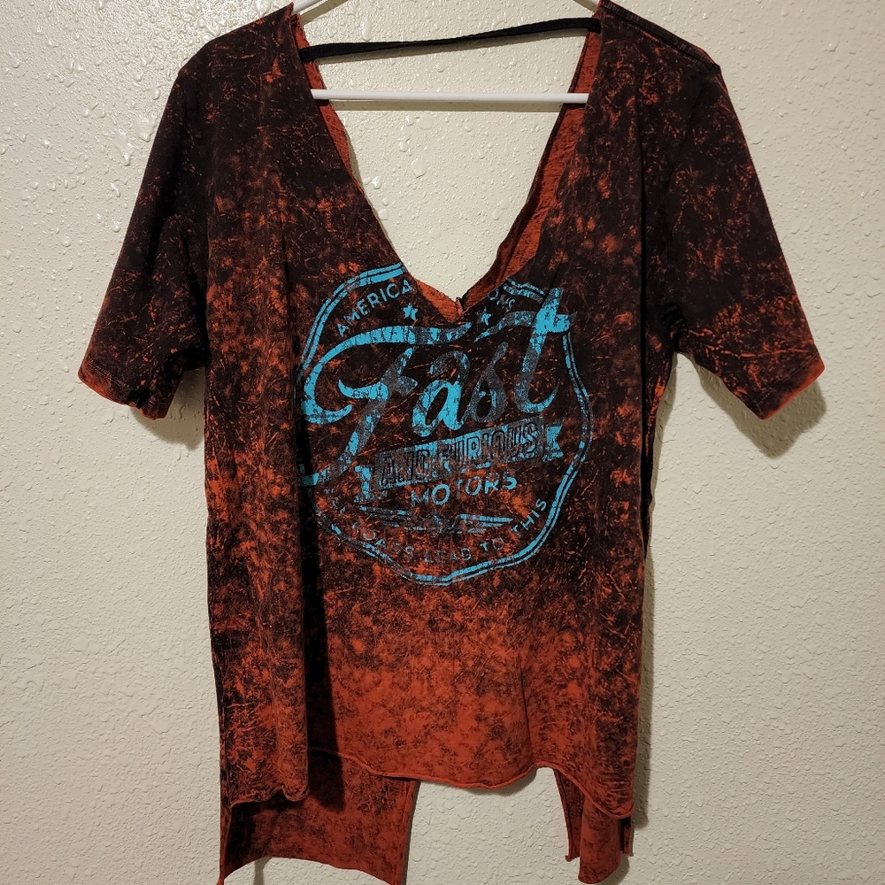 Red and turquoise shirt